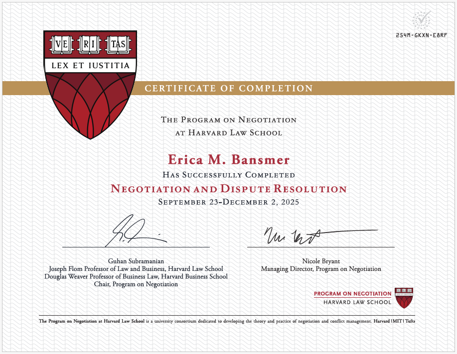 Negotiations at Harvard Law School